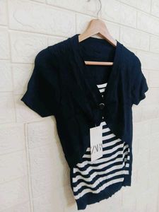 a Knit Top &amp; Shrug Set