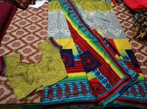 Multicolored Saree With Alterable Blouse
