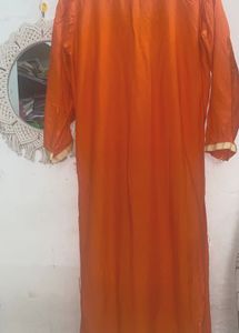 Orange Embroidered Kurta