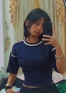 Blue Cropped T-Shirt