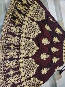 Brand New Maroon Velvet Lehenga Skirt Upto 8-⁹ Yrs