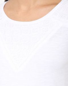 Lacy Yoke Round Neck Top