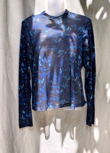 21510. Blue Patterned Top