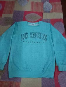 DENIM ART PRINTED ROUND NECK SWEATSHIRTS FOR WOMEN