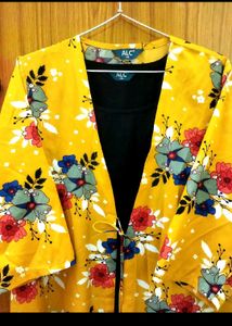 Floral Print Open Front Jacket