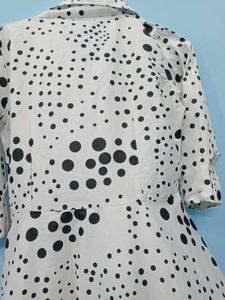 Black Dot Print Dress 34size