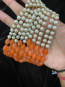 Orange Moti Neck piece