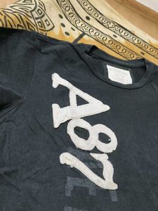 Aeropostale Men Black Regular Fit Cotton Tshirt