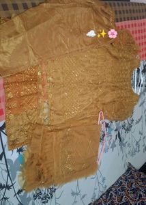 Replica Of Aiman Khan Gold Embroidery Pakistanidr