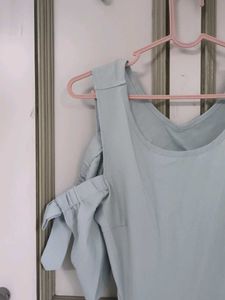 Light Blue Cold Shoulder Dress