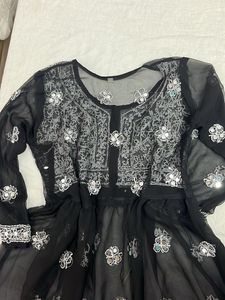 Elegant Black Embellished Kurta