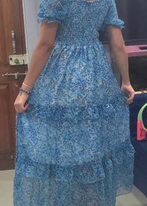 Aqua Tiered Maxi Dress