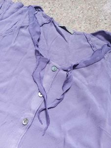 Purple Button-Down Sleeveless Top