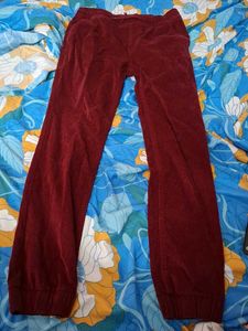 Maroon Velvet Pants
