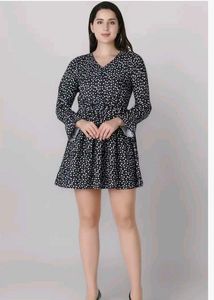 Black & White Print Mini Dress