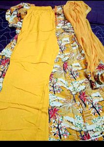 Yellow Floral Kurta Set