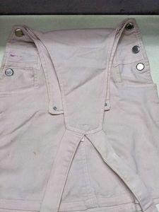 Pink Denim Overall Dress