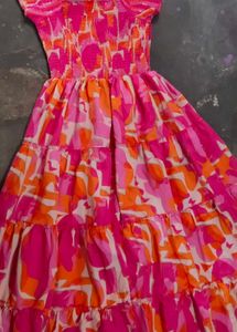 Bright Tiered Midi Dress