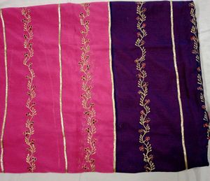 NEW -- Pink Saree Blue Pallu - with Blouse Piece