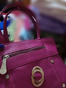 Magenta Handbag with Detail