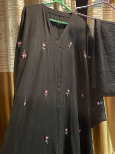 Beautiful Aesthetic Cey Crush Fabric Abaya