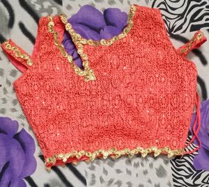 1 Day Offer 650 Designer Orange Crop Top Lehenga &amp;dupatta Golden Lass