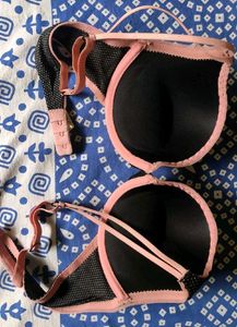 Enamor Black &amp; Pink Heavily Padded Underwired Push