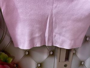 Cute Pink Knit Crop Top