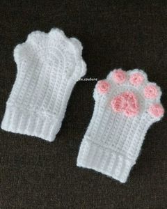 Crochet Cat Paw Gloves