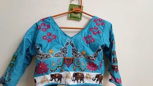 Colorful Embroidered Lehenga With Necklac