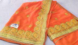 Elegant Orange Saree Sale New
