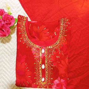 Floral Yellow Kurta Set