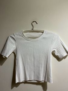 Off White Ribbed Top