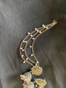 Earrings with Hair Chain