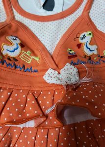 Orange Dress For Newborn Girl Baby