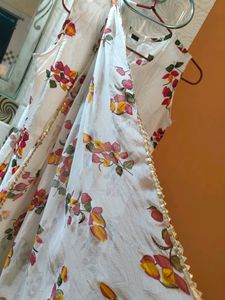 White Anarkali Kurta With Dupatta