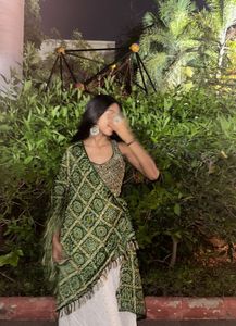 Green Mirror work Blouse