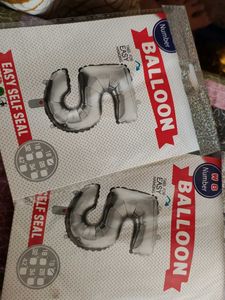 two new 5 number helium birthday baloons
