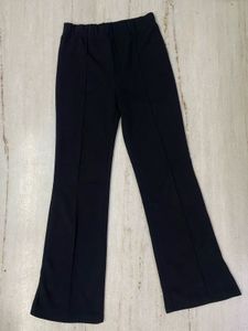 Black Flared Trouser Pants
