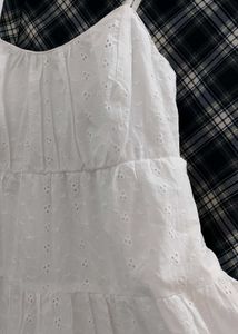 Korean White Midi Dress
