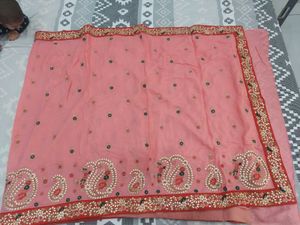 Peach Pink Saree