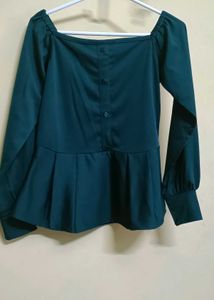 Elegant Green Peplum Top