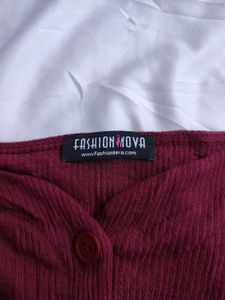 Fashion Nova Wine Colour Top