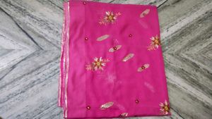 Elegant Pink Embroidered Saree