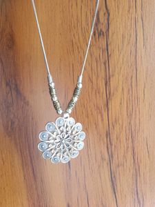 Silver Flower Medallion Necklace