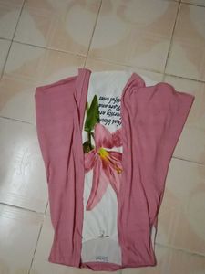 Pink Floral Tank &amp; Cardigan Set