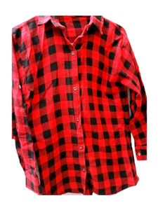 Red &amp; Black Plaid Flannel Shirt