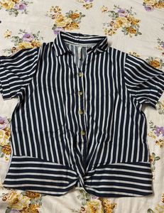 Striped Knotted Casual Top