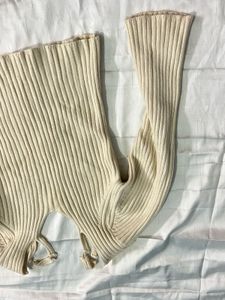 Off White Sweater And Black Top Combo