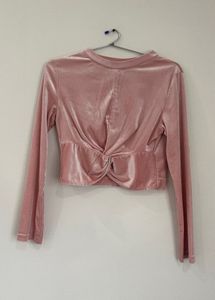 Pink Velvet Long Sleeve Top